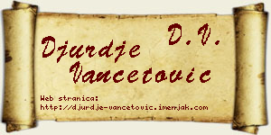 Đurđe Vančetović vizit kartica